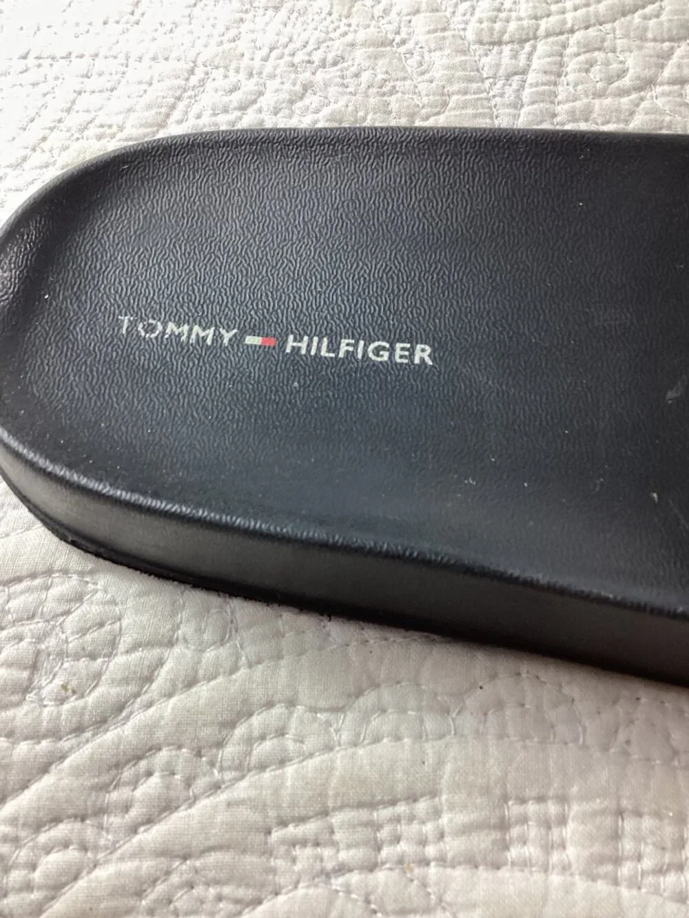 Tommy Hilfiger Mens Black Slide Sandals*Flip Flops With Signature Logo - Size 9M